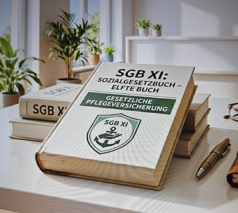 Informationen zur Pflegeversicherung – KI-generierte Abbildung – dargestellte Personen sind fiktiv.